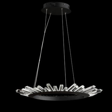 Elsa 24" Adjustable Integrated LED Modern Crystal Pendant - JONATHAN Y